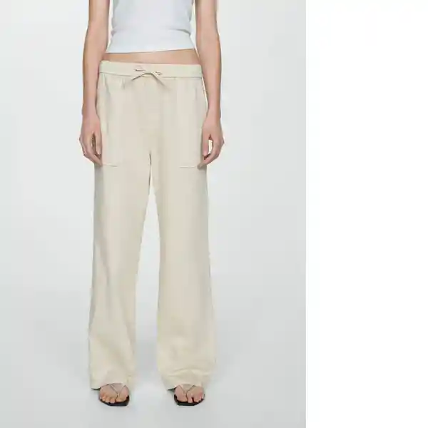 Pantalón Suki Offwhite Talla M Mujer Mango