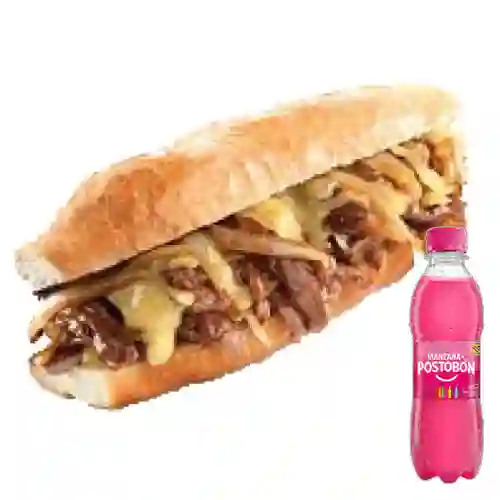 Combo Endiablado Pepito Carne +Postobón Manzana 250ml