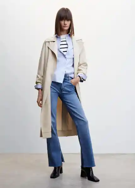 Gabardina Trench Taxi Piedra Talla XS Mujer Mango