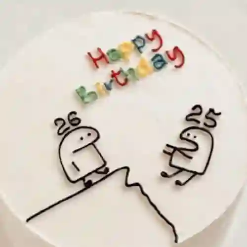 Mini Pastel- Happy Bday Empujando Edad