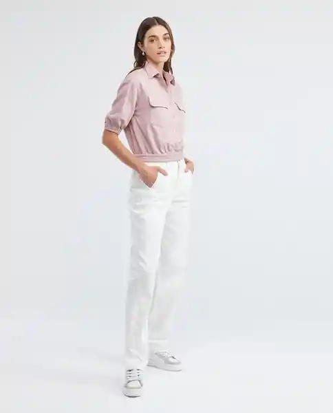 Camisa Mc Cargo Linen Rosa Malva Medio Talla S Mujer Chevignon