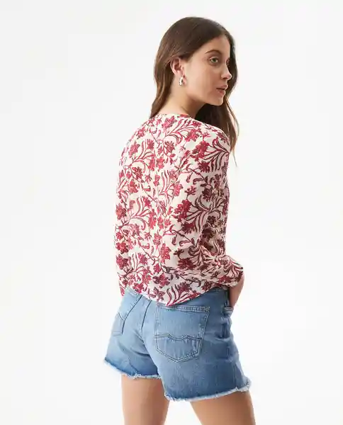 Blusa Longsleeve Blanco Celaje Claro Talla M Chevignon