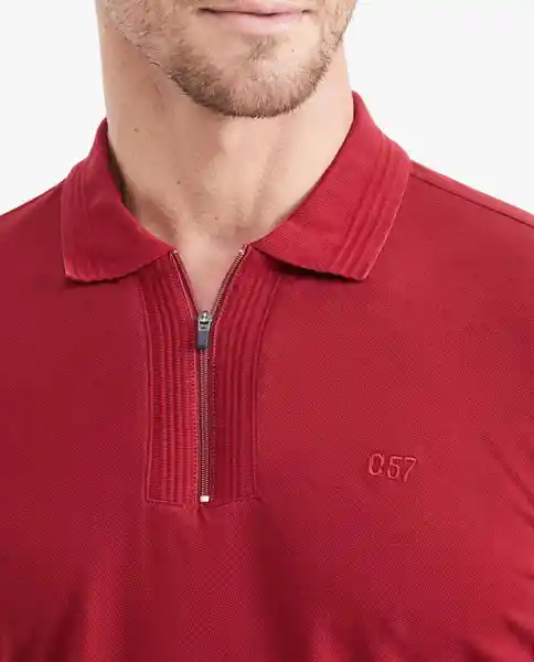 Camiseta Polo Zipper Rojo Marsala Ultraoscuro Talla XS Chevignon