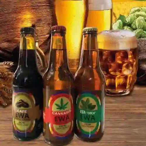 Cerveza artesanal ewa cannabis-coca-café