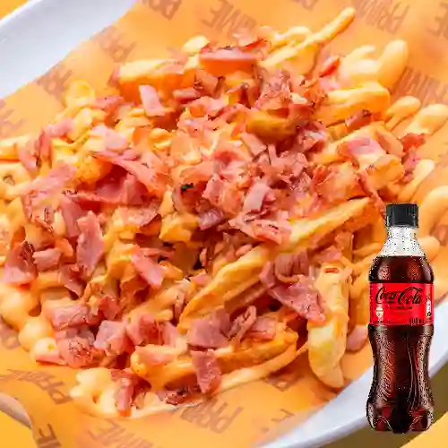 Combo Papas Cheddar Tocineta +Cocacola S/az 400ml