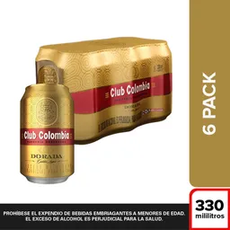 Cerveza Club Colombia Dorada - Lata 330 ml x6