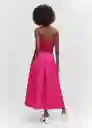 Falda Creta Fucsia Talla 24 Mujer Mango