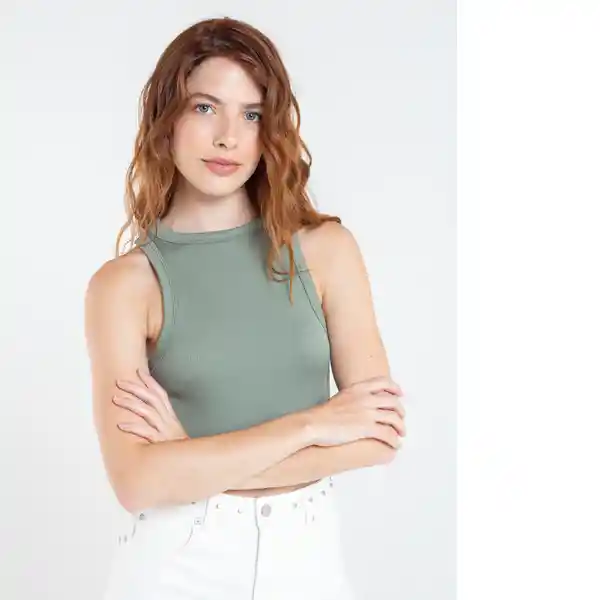  Camiseta Bella Mujer Verde Agave Oscuro Talla S Naf-Naf 