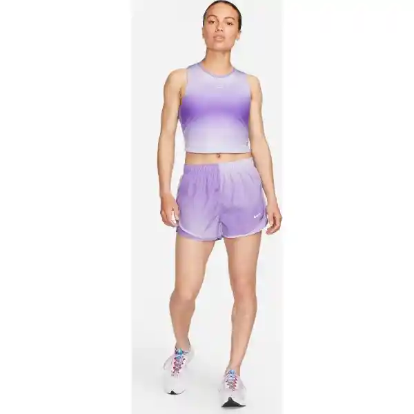 Nike Camiseta y Short Swsh Prnt Crop Para Mujer Morado Talla XS