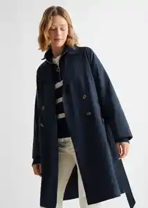 Abrigo Trench Navy Talla 21 Teen Niñas Mango