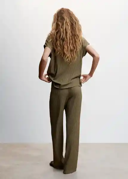 Pantalón Birbi Khaki Talla XS Mujer Mango