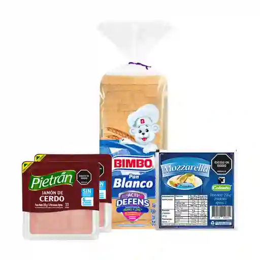 Combo Bimbo Pan Blanco Tajado Actidefens 350 g + Colanta Queso