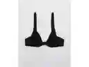 American Eagle Top Bikini Ribbed Shine Underwire Plunge Real 32B