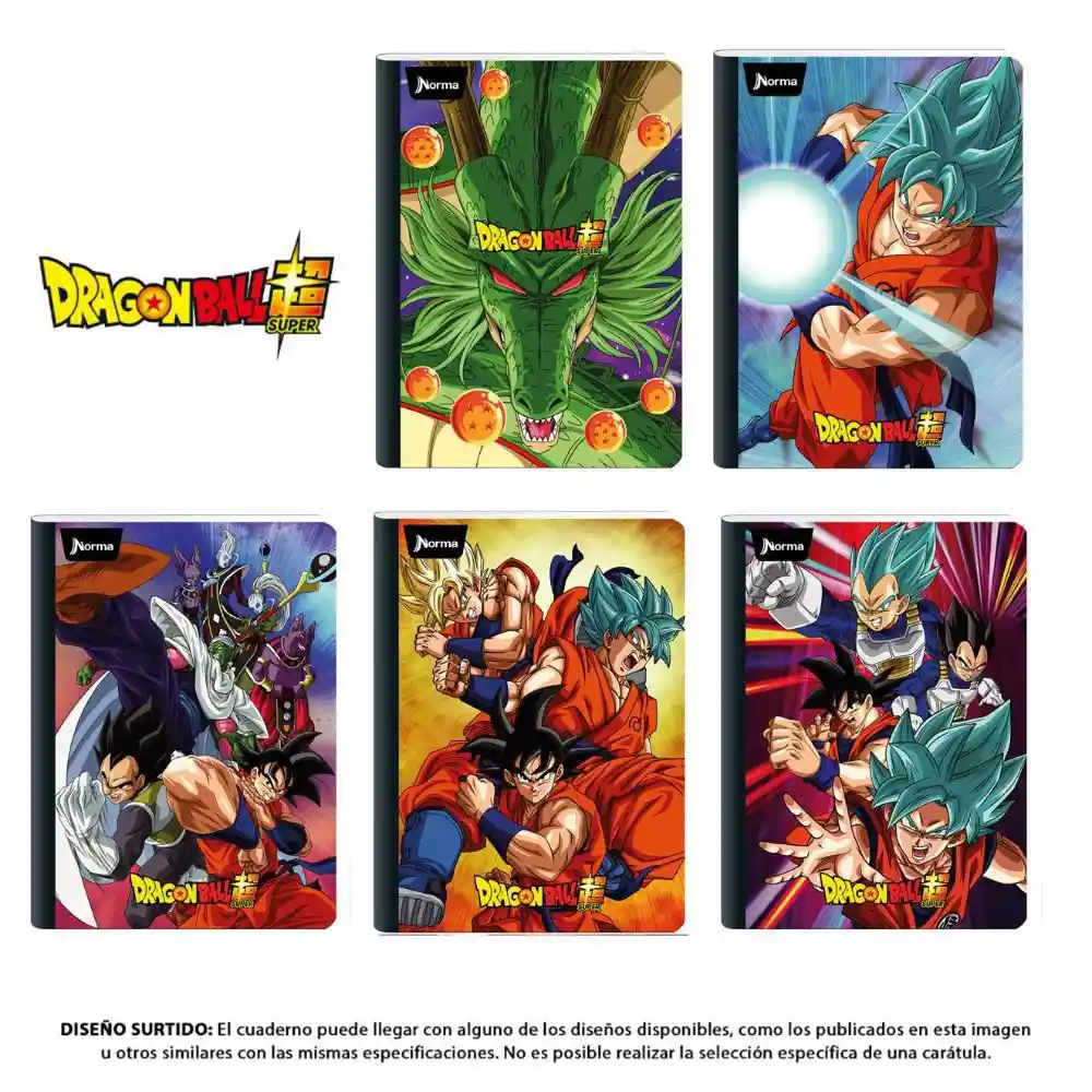 Norma Cuaderno Tapa Dura Dragon Ball Mediano Rayado 100 Hojas