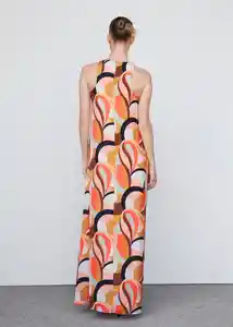 Vestido Pepa-a Salmon Talla L Mujer Mango