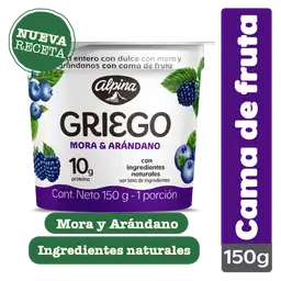 Alpina Yogurt Griego con Mora y Arándano