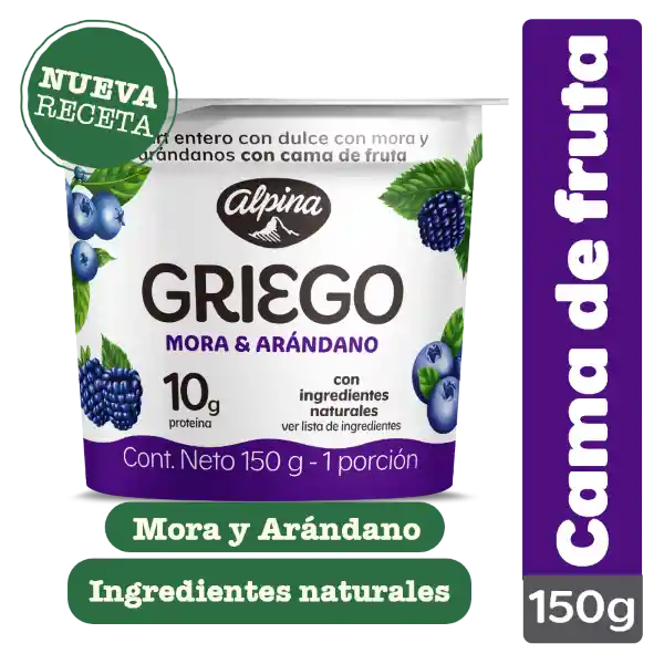 Alpina Yogurt Griego con Mora y Arándano