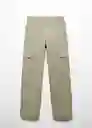 Pantalón Jean Lara Khaki Talla 36 Mujer Mango