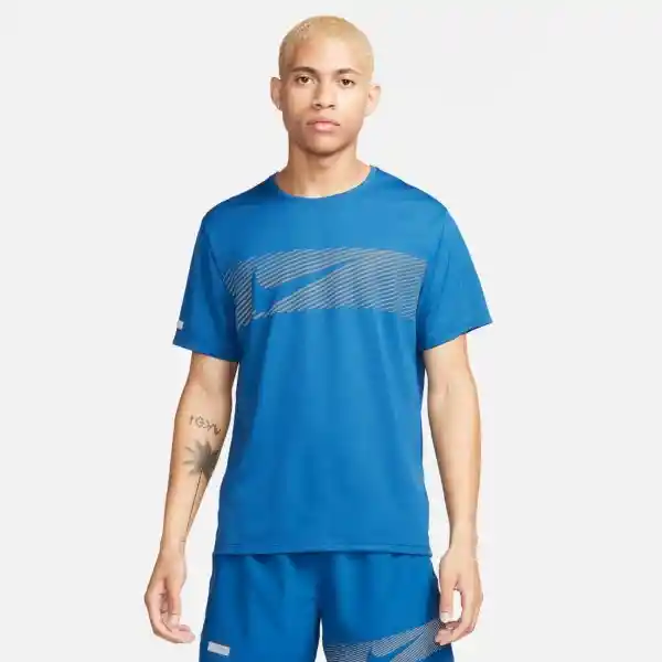 Nike Camiseta Flash Miler Top Para Hombre Azul Talla L