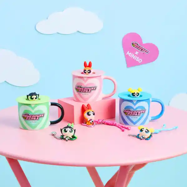 Taza Con Tapa de Bellota Serie Las Chicas Superpoderosas Miniso