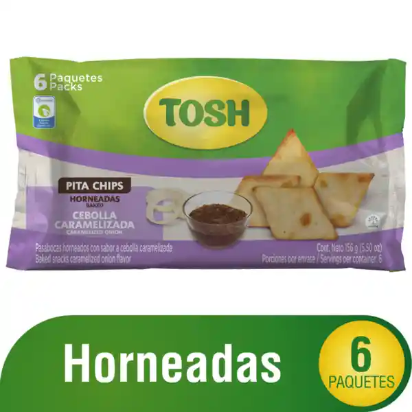 Tosh Pasabocas Pita Chips Sabor a Cebolla Caramelizada