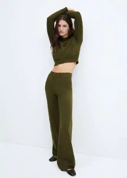 Pantalón Vieira Khaki Talla L Mujer Mango