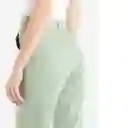  Pantalon Canela Mujer Verde Escarchado Claro Talla 6 Naf-Naf 