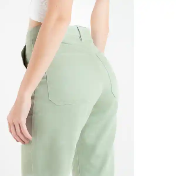  Pantalon Canela Mujer Verde Escarchado Claro Talla 6 Naf-Naf 