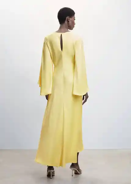 Vestido Rosa-A Amarillo Talla M Mujer Mango