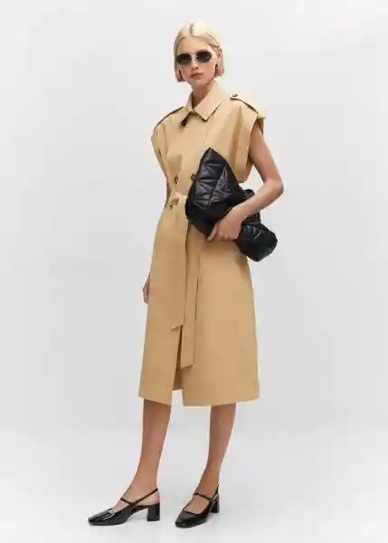 Abrigo Trench Asterix Camel Talla S Mujer Mango