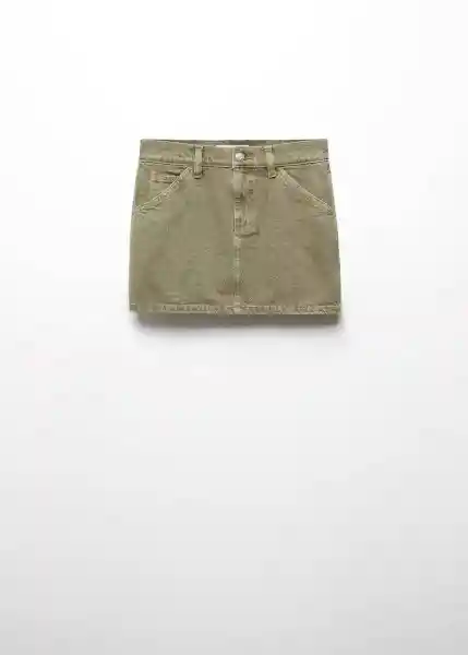 Falda Chino2 Khaki Talla L Mujer Mango