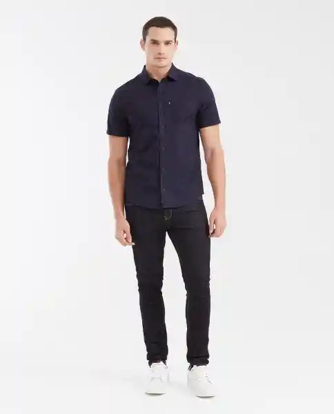 Camisa Carbon Manga Corta Azul Dark Ultraoscuro M Chevignon