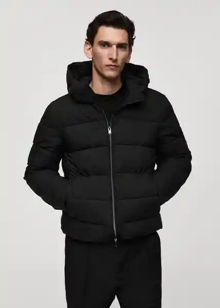 Abrigo Anorak Turin Negro Talla XXL Hombre Mango