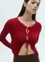 Abrigo Cardigan Oporta Rojo Talla L Mujer Mango