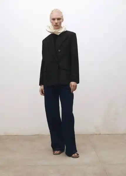 Blazer Americana Iris Negro Talla S Mujer Mango