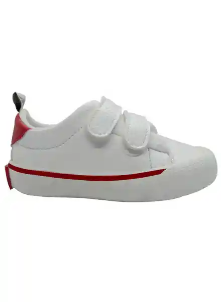 Zapatos Niño Bebé Blanco Línea Rojo Talla 23 People