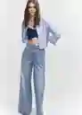 Top Eva Azul Talla L Mujer Mango