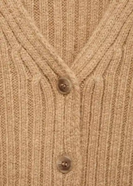 Abrigo Cardigan Yuki Camel Talla 18 Mujer Mango