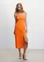 Vestido Mentha Naranja Talla S Mujer Mango