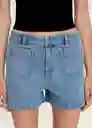 Short Clea Tejano Medio Talla 32 Mujer Mango