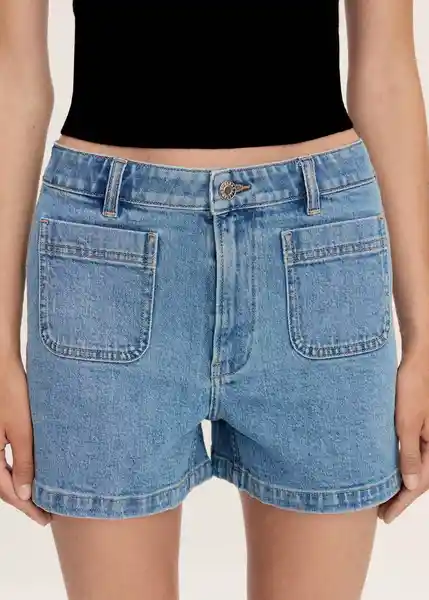 Short Clea Tejano Medio Talla 32 Mujer Mango