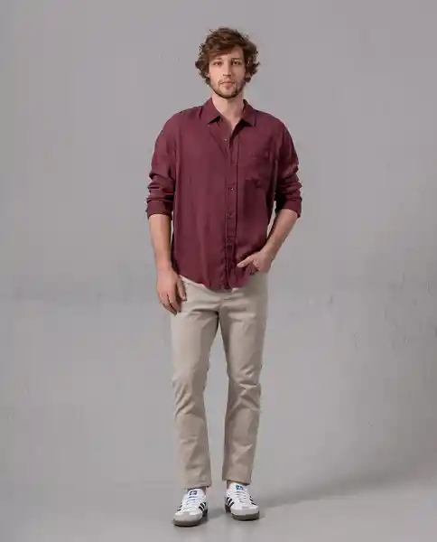 Camisa Hombre Rojo Cochinilla Oscuro Talla S 88684 Rifle