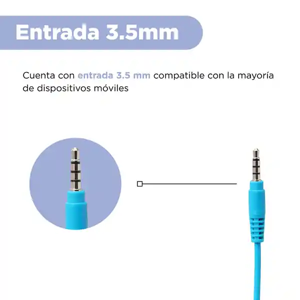 Audífonos Con Micrófono Kids Azul Verde 3.5 mm Mod 23L07 Miniso