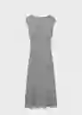 Vestido Basilo Gris Talla M Mujer Mango