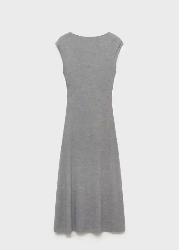 Vestido Basilo Gris Talla M Mujer Mango