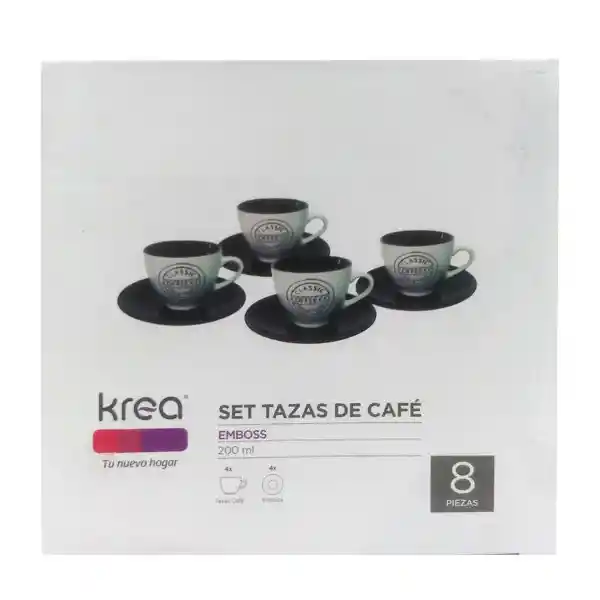 Krea Set Tazas Café Emboss 200 mL