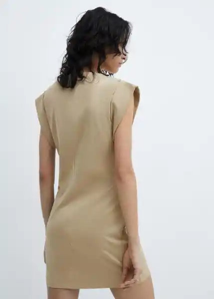 Vestido Dates Beige Talla S Mujer Mango