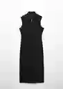 Vestido Mazip Negro Talla 28 Mujer Mango