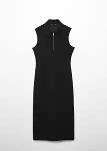 Vestido Mazip Negro Talla 28 Mujer Mango