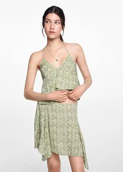 Falda Greenf Verde Talla 23 Niñas Mango